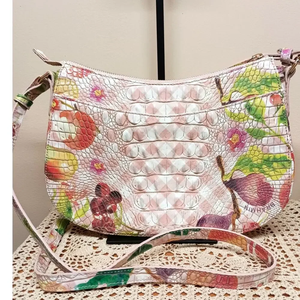 NWOT BRAHMIN Shayna leather Crossbody Fruit Salad Ombre Melbourne